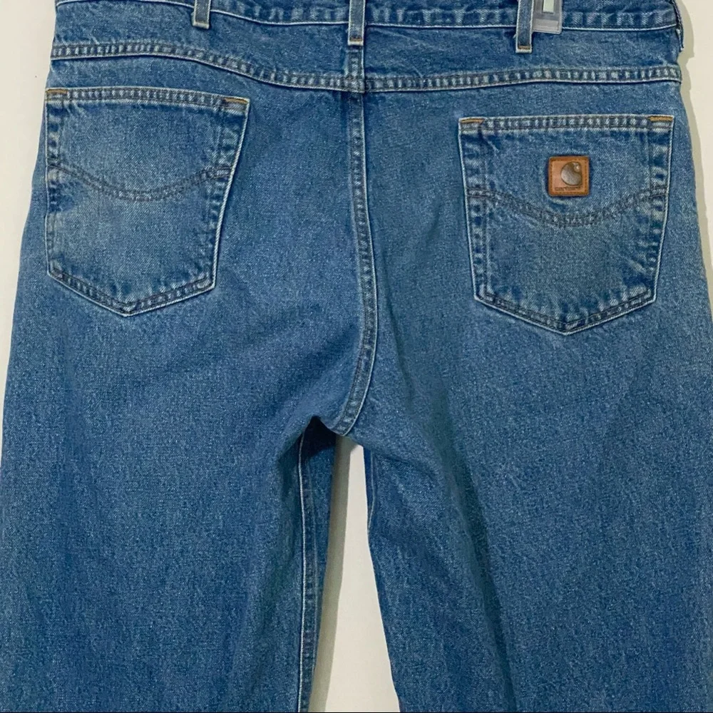 Carhartt Relaxed Fit Denim Blue Jeans size 40X32 Great Work Casual 5 Pockets